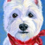 JoJo the West Highland White Terrier custom pet portrait by Hope Lane