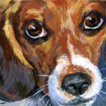 Jackson, custom pet portrait of a Beagle by Hope Lane