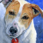 Wheezy, custom pet portrait of a mixed breed by Hope Lane
