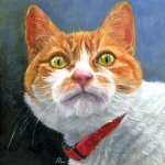 Green-eyed Cat, custom pet portrait of Kipper by Hope lane