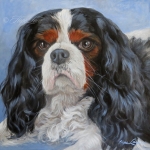 Bentley the Cavalier King Charles Spaniel custom pet portrait painting by Hope Lane