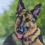 Diesel the German Shepherd custom pet portrait painting by Hope Lane