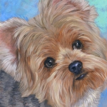 Mel the Yorkshire Terrier custom pet portrait painting by Hope Lane