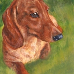 Dachshund Love dog painting by Hope Lane