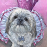 Molly, , custom pet portrait of a Shih Tzu Princess by Hope Lane