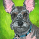 Sassy the Schnauzer custom pet portrait painting by Hope Lane