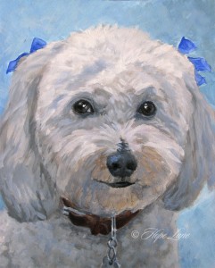 Bichon Frise custom pet portrait by hope lane