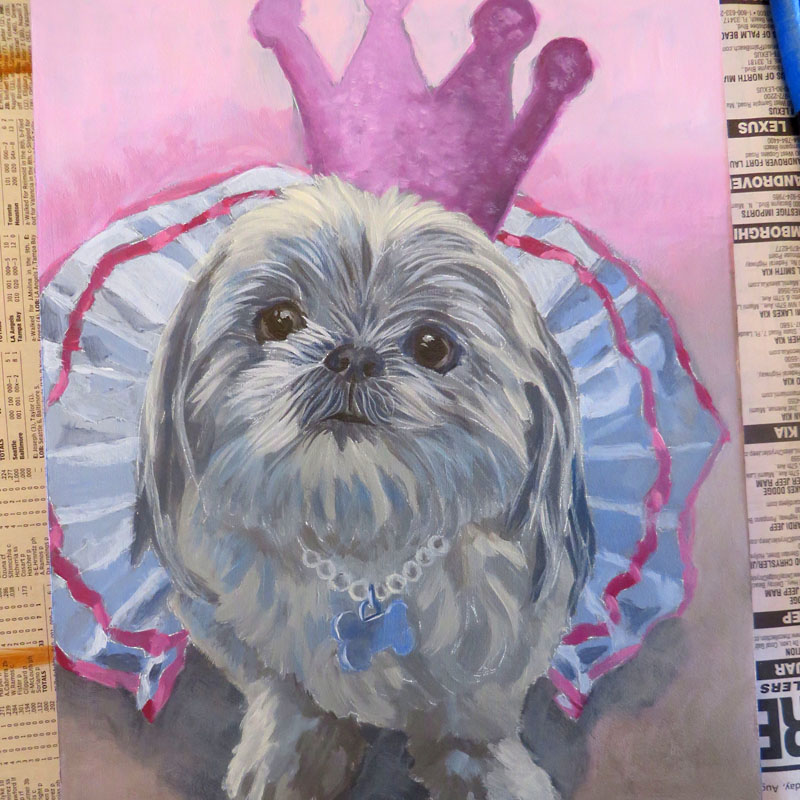 Shih Tzu Portrait Underpainting