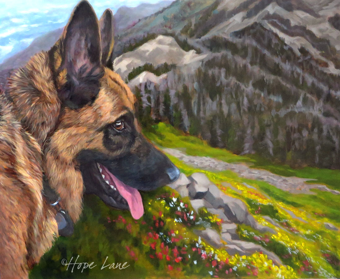 Finished Painting of Tucker the German Shepherd