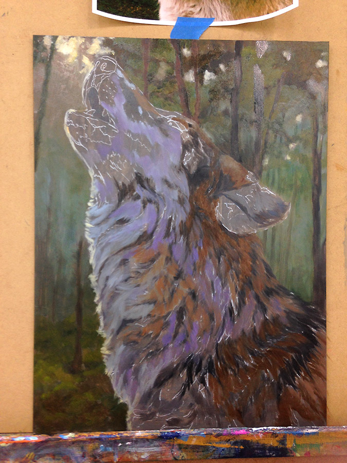 First Stage of Wolf Painting