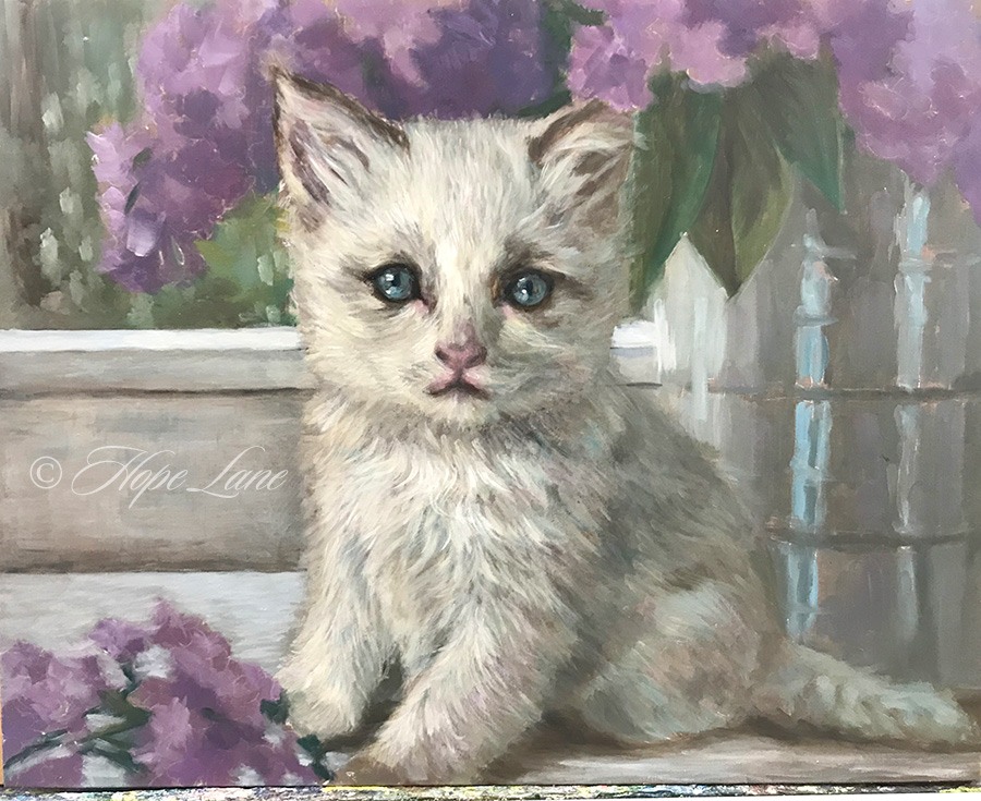 White Cat Painting Takes Shape