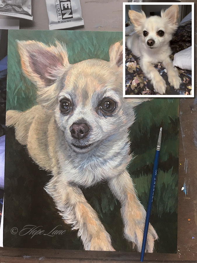 Working on a Painting of Bentley
